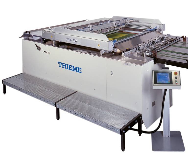 THIEME 5000 3/4-automatic screen printing system with rotary grippers